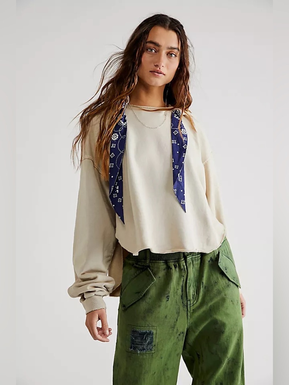 Free People NWOT Backyard Handkerchief Hoodie M